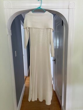 12th Tribe White Maxi Sweater Dress